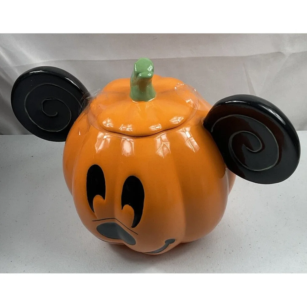 Disney Mickey Mouse Halloween Pumpkin Cookie Jar Canister